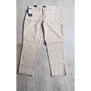 Banana Republic Cropped Chino Pant Beige Size 14 Cotton Blend Stretch